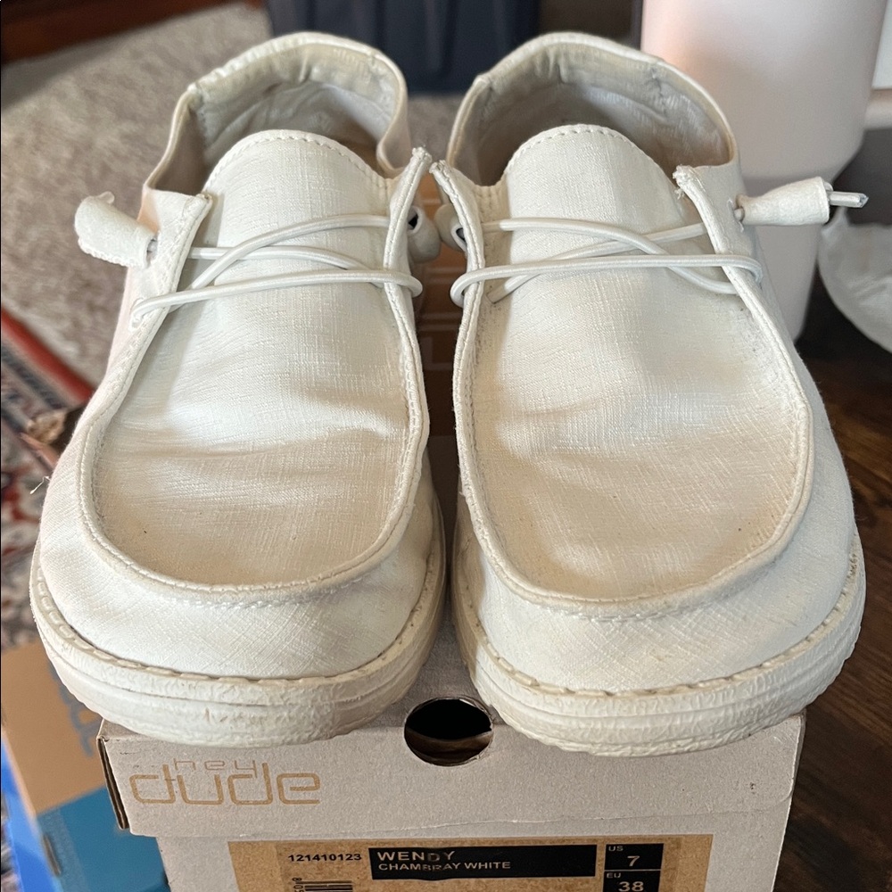 Hey Dude white Slip-On Shoes